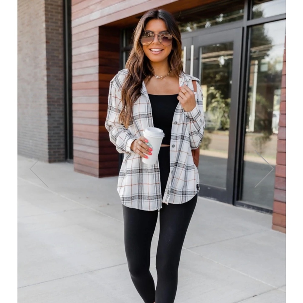 Pink Lily flannel- size L